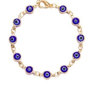 Gold plated evil eye bracelet